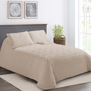 Edredón Dolce Jacquard Enia Beige- Set Edredón + Fundas de Almohada