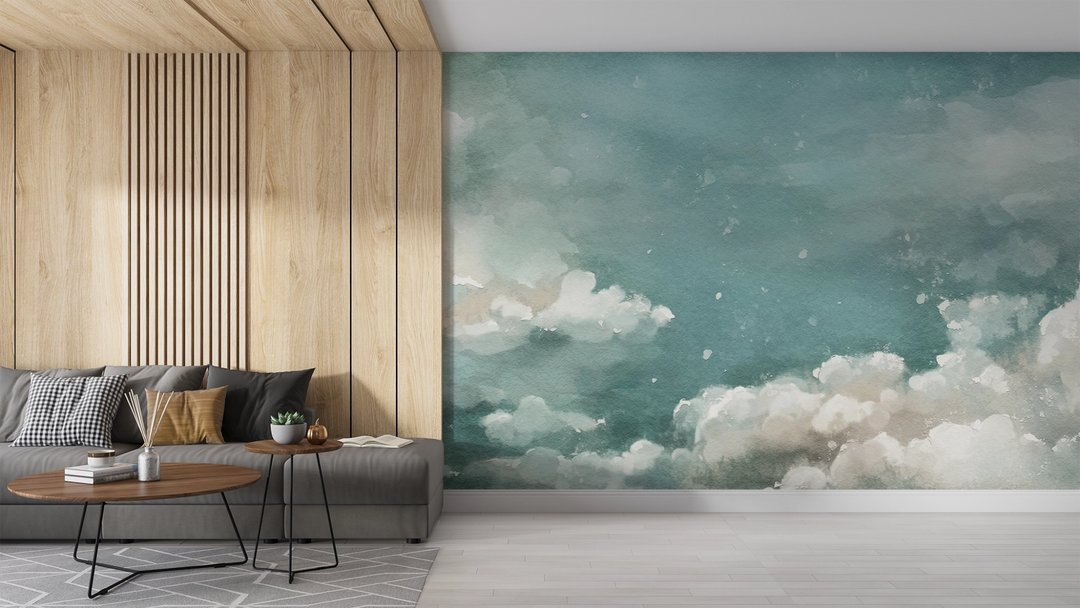 Papier peint nuage aquarelle - Kam & Leon