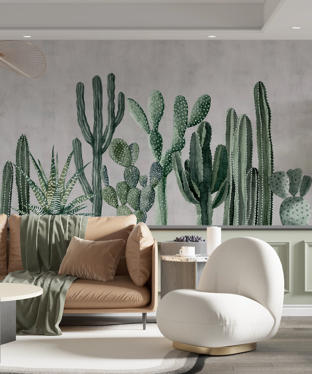 Papier peint panoramique Cactus Illustrés